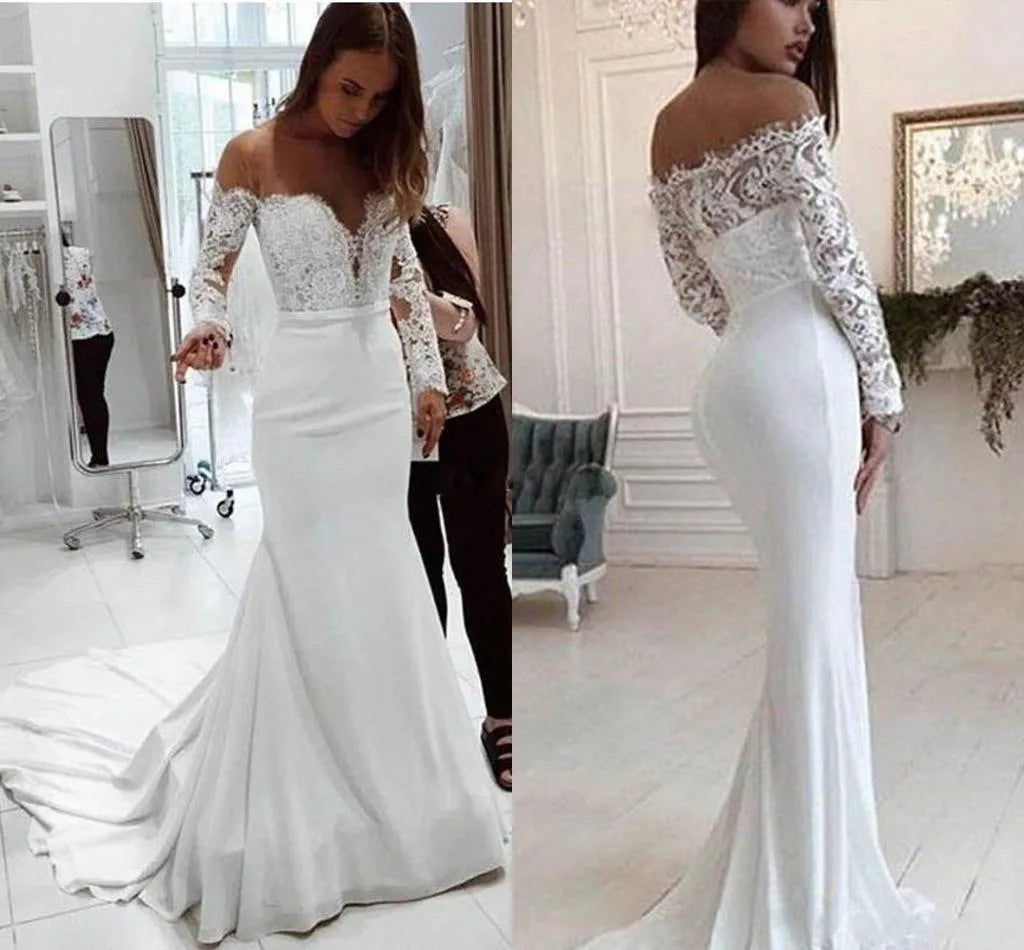 Maxy Fashion female French wedding dress sexy elegant lace evening dresses