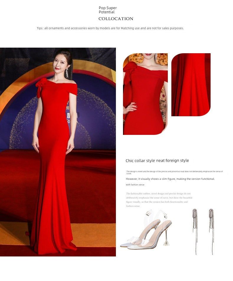 Maxy Style Fish Tail Figure Flattering Red Spring and Summer Evening Dress