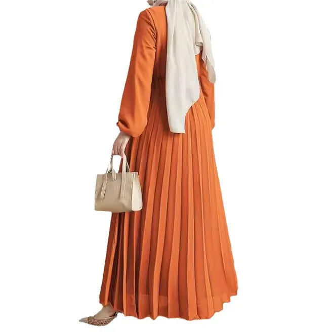 Elegant Macy Dress for Women Islam Clothing Muslim Dress Women Fold Dubai Abayas African Turkish Robe