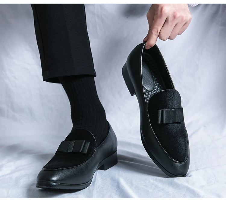 Visco Good Quality British Style Shoes Men Casual Leather Business Shoes 2025 Men's Dress Shoes Bow Tie Formal Leather Large Size 48