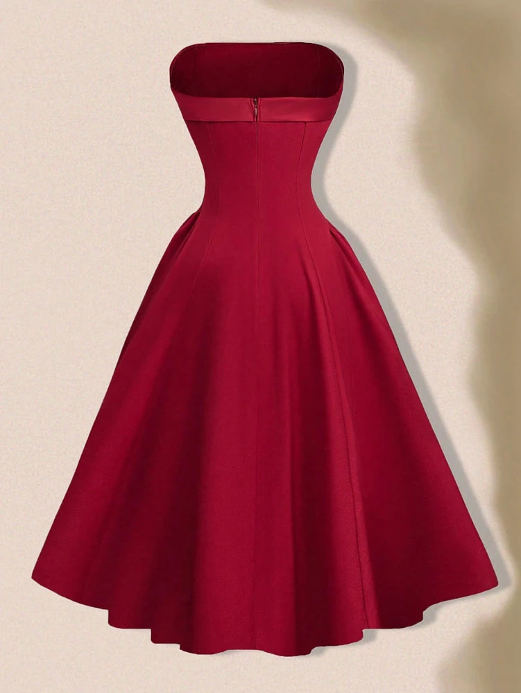 Maxy Plus Size Women's Summer New Sleeveless Breasted Sexy Evening Dresses Dresses Polyester Material