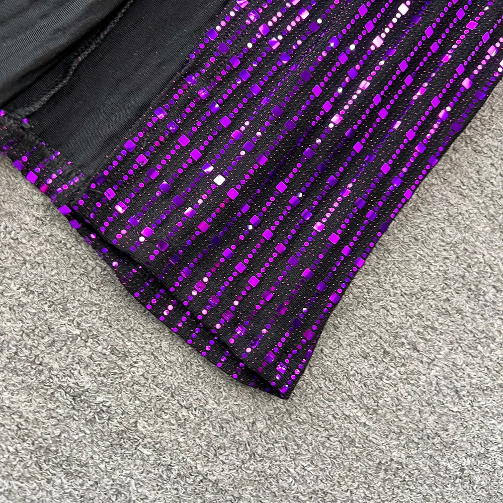 Babs Elegant Chic Y2K Women's Dress Long-sleeve V-neck Split Sequins Patchwork Hip Warp Dresses Autumn Winter