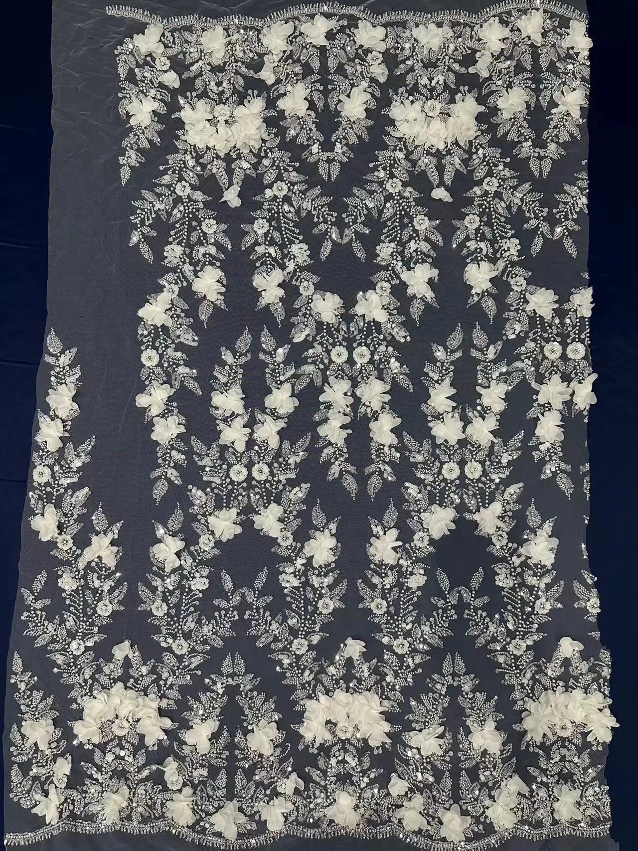 Macy Latest African Lace Fabric 2024 High-Quality Embroidered 3D French Nigerian Lace 5 yards Women's Evening Gown.