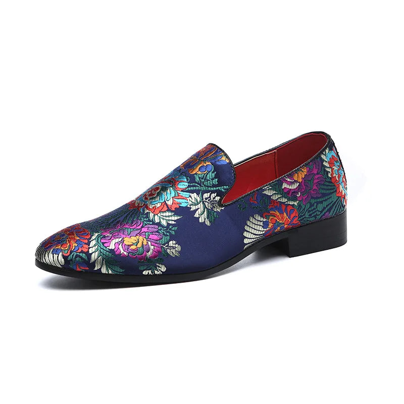 Visco Men's Casual Shoes Men's Comfortable Driving Loafers Light Moccasins Men Retro Embroidery Party Wedding Flats EUR Sizes 38-48
