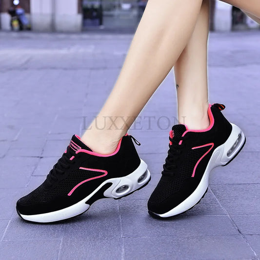 Maxy Women Casual Shoes Mesh Breathable Vulcanized Shoes Woman Autumn Fashion Comfortable Sneakers Women Mesh Casual Sports Sheos
