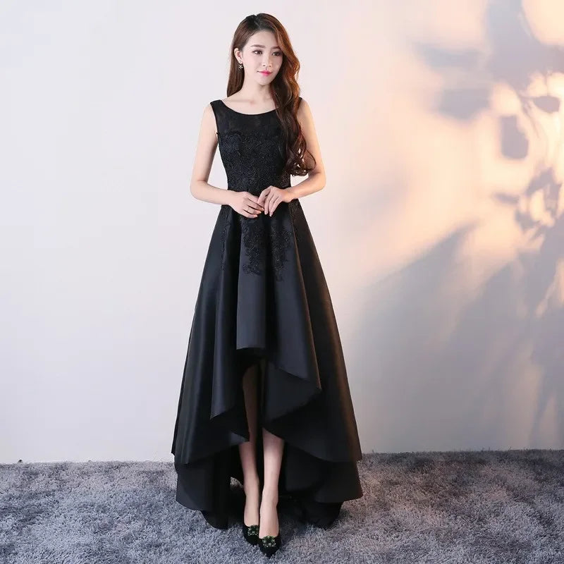 Maxy Evening Dress for Women New Style Simple, Elegant and Elegant Black Long Style Banquet Elegant Host Socialite Dress