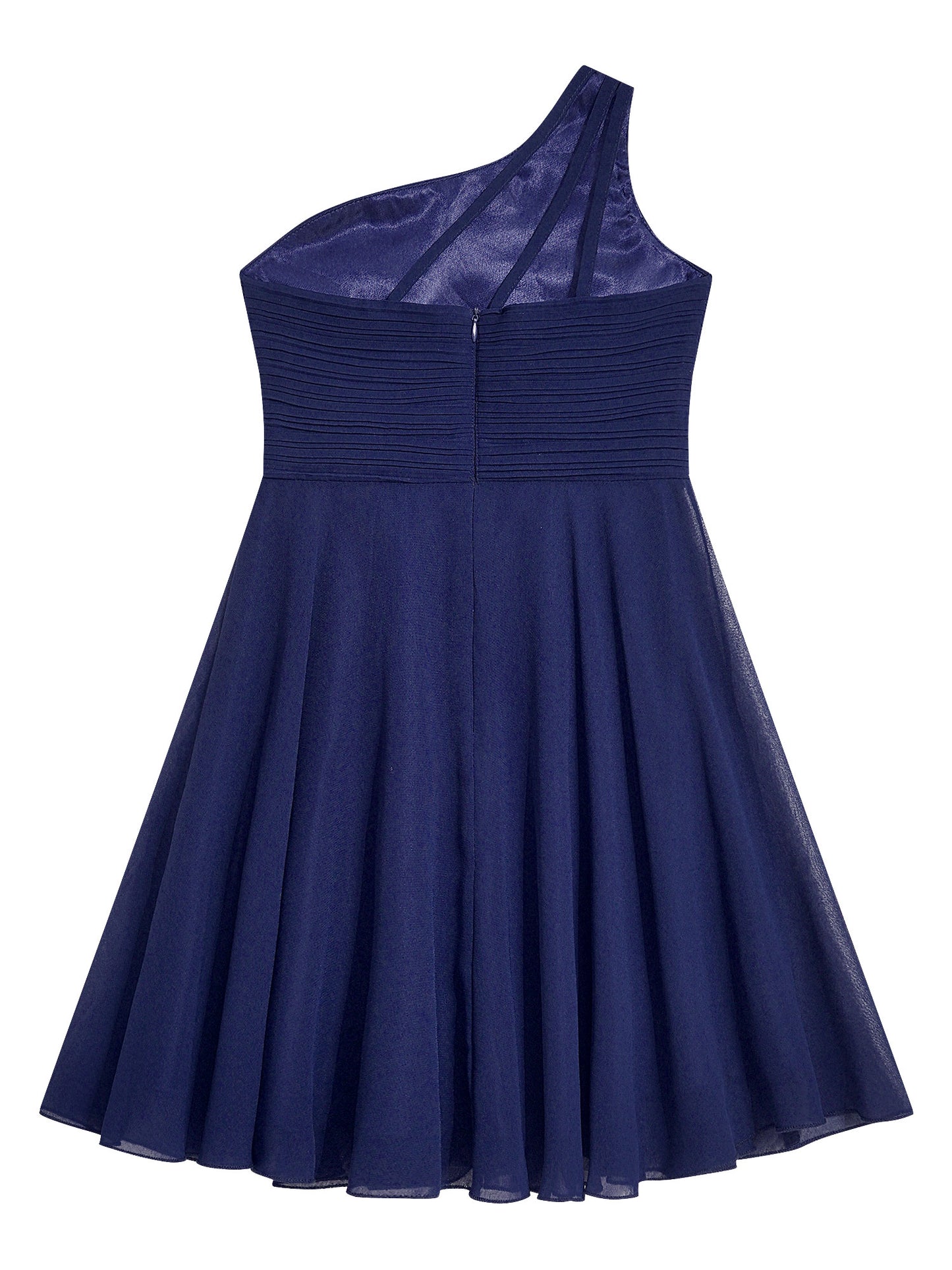 Macy Girls Elegant Beaded Party Dress One Shoulder A-Line Chiffon Princess Dresses Wedding Birthday Prom Evening Gown
