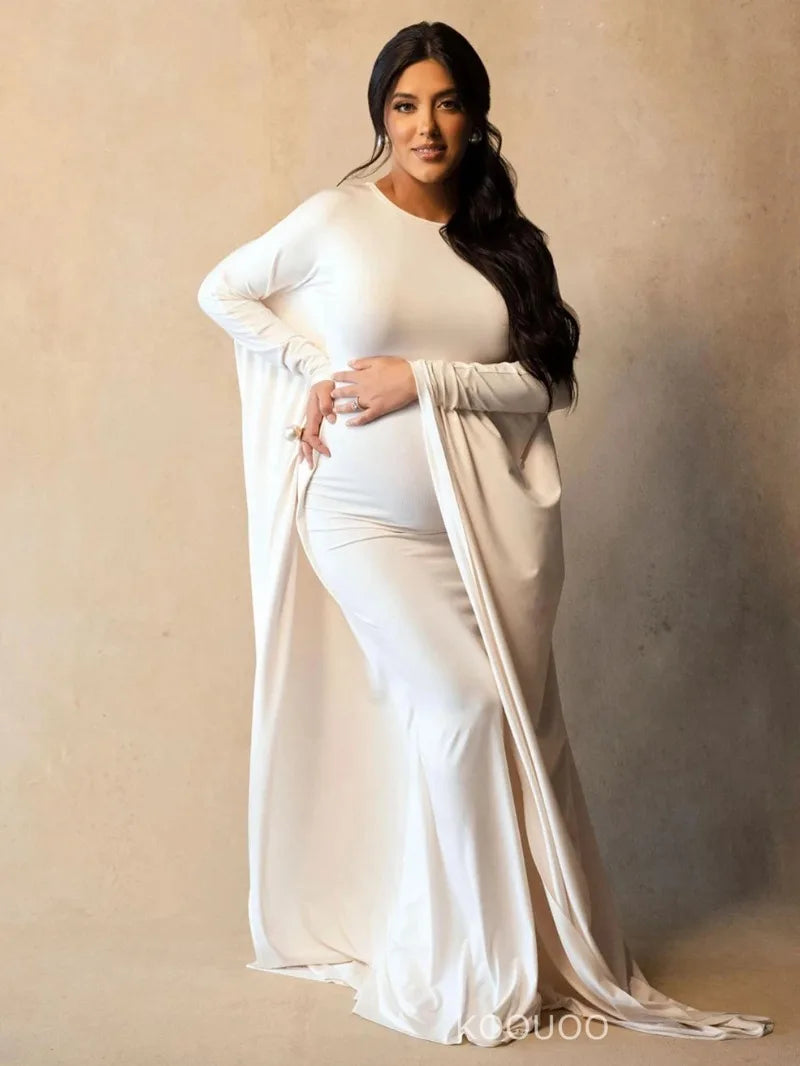 Maxy Pregnancy Photo Shoot Casual Gown Elegant Batwing Sleeve Maternity Cocktail Party Bodycon Maxy Long Mermaid Evening Dresses