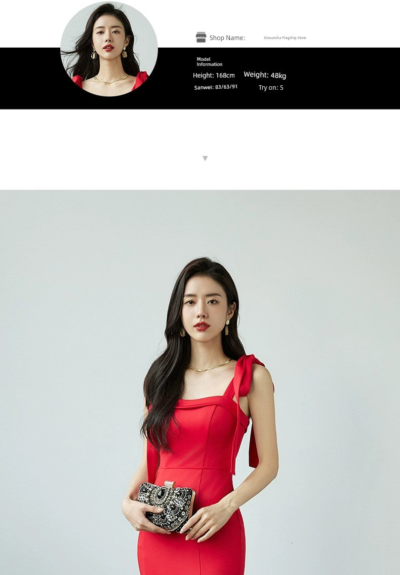 Amay Tied Slim Fit Slimming Banquet Celebrity Same Evening Dress
