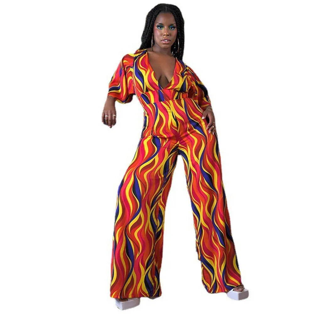 Maxy Plus Size Jumpsuit Women Clothing Casual Tank Slip Wide Leg One Piece Outfit Summer Fashion Romper