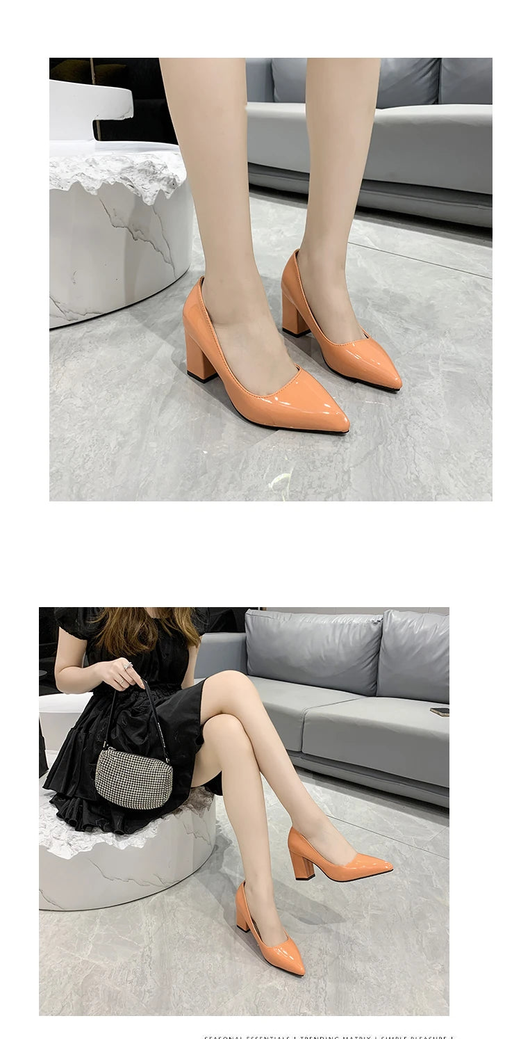 Momsey 2024 New Spring Pumps Fashion High Heels Shoes Women Slip on Ladies Pumps for Party Dress Candy Shoes