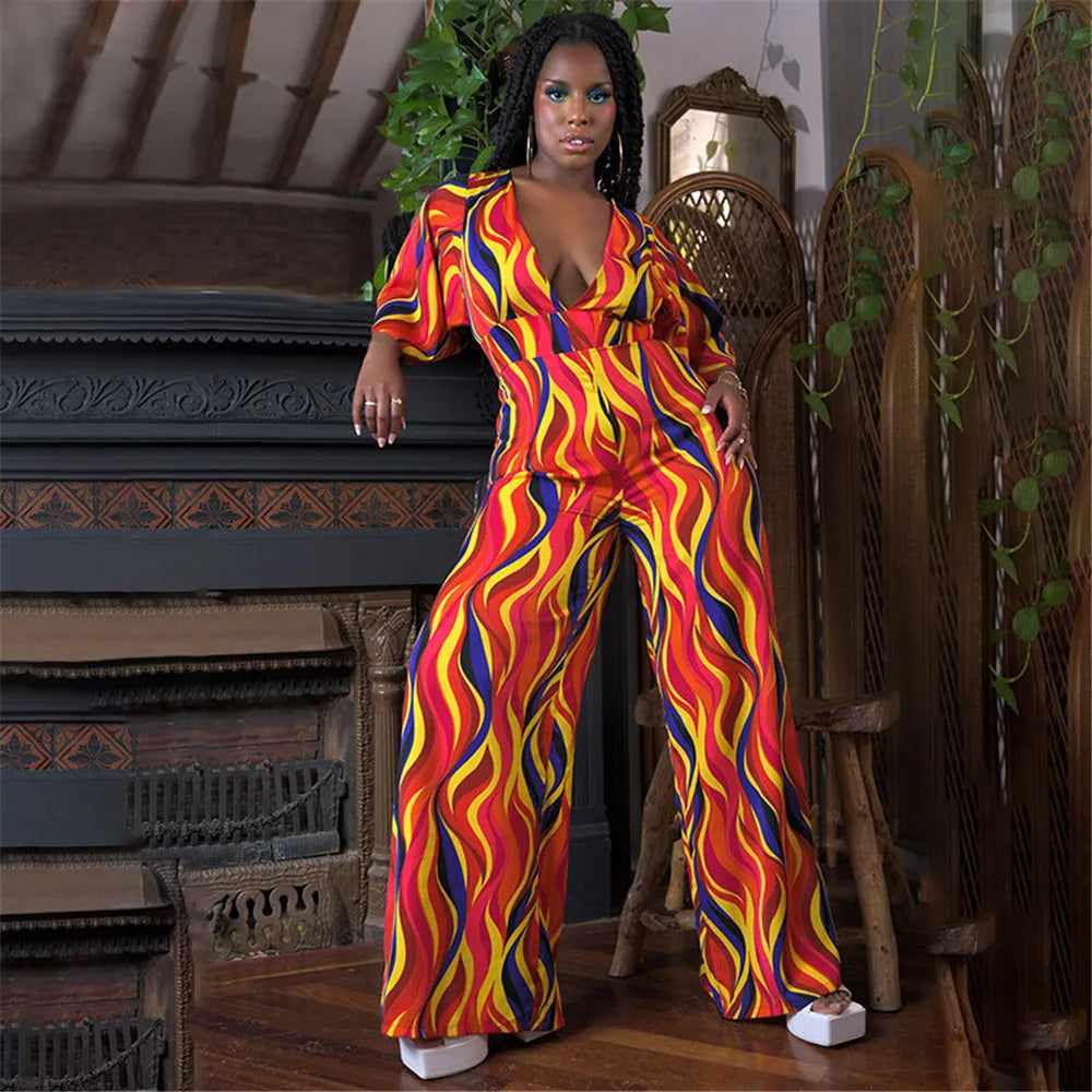 Maxy Plus Size Jumpsuit Women Clothing Casual Tank Slip Wide Leg One Piece Outfit Summer Fashion Romper