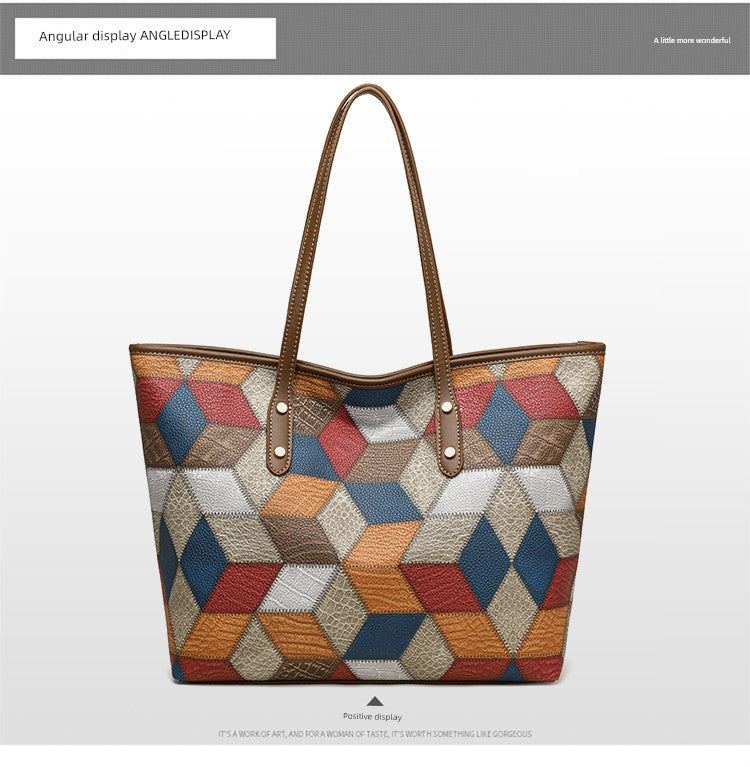 Maxy Texture Soft Leather Big Bag Female Spring/Summer New Arrival Large Capacity Shoulder Bag Fancy Tote Versatile Handbag