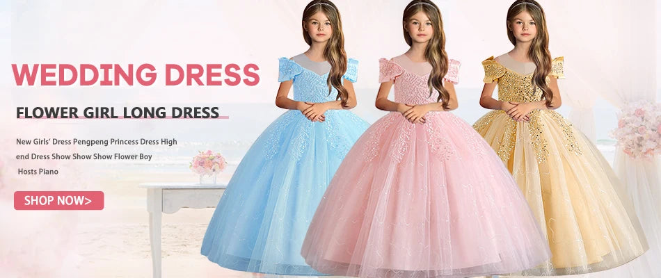 Maxy 2024, 4–12-Year-Old Summer Wedding Flower Girl Dress Trailing Sequin Tulle Party Dress Embroidered Elegant Trailing Cake Dress