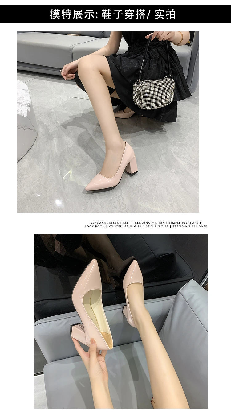 Momsey 2024 New Spring Pumps Fashion High Heels Shoes Women Slip on Ladies Pumps for Party Dress Candy Shoes