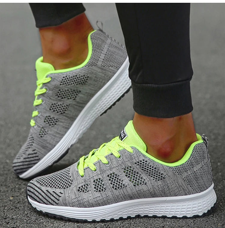 Macy New Fashion Sneakers For Women Walking Soft Sneakers Women Mesh Fabric Lace Up Female Footwear Shoes For Women