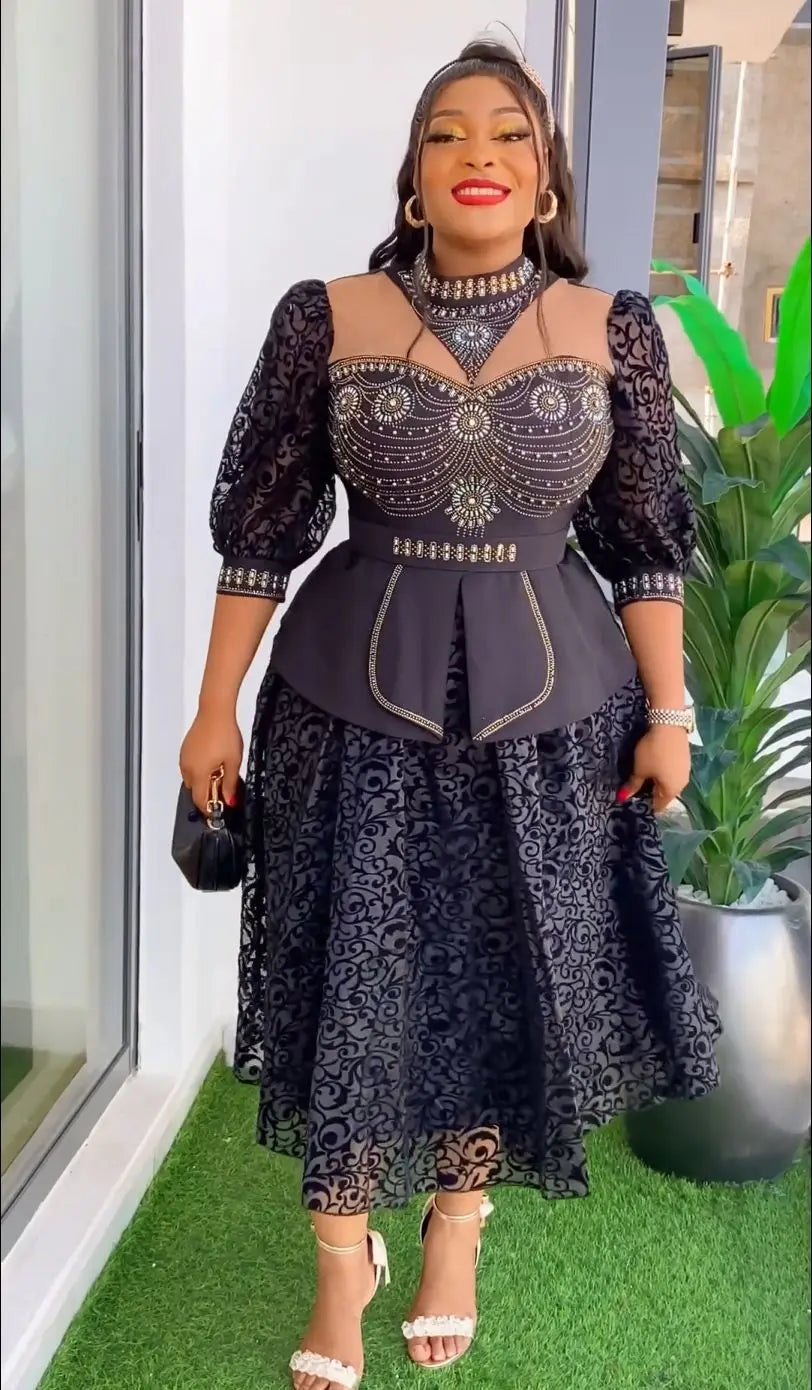 Macy Wedding Party Dresses for Women Plus Size Dashiki Ankara Evening Gown Elegant Turkey Outfit Robe Africa Clothes New