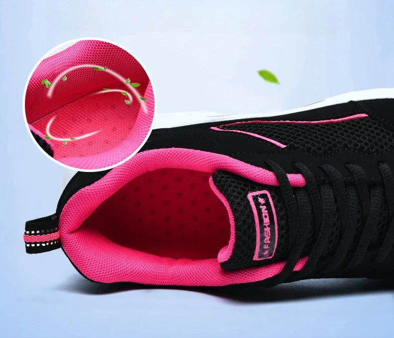 Maxy Women Casual Shoes Mesh Breathable Vulcanized Shoes Woman Autumn Fashion Comfortable Sneakers Women Mesh Casual Sports Sheos