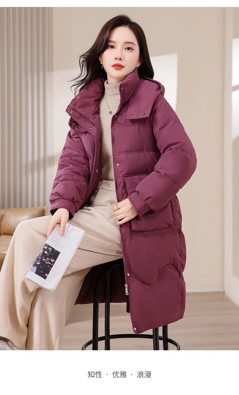 Maxy XL-8XL Oversized Outerwear Women Winter Long Parkas Hooded Casual Loose Thick Warm Lady Jackets Plus Size Women Clothing