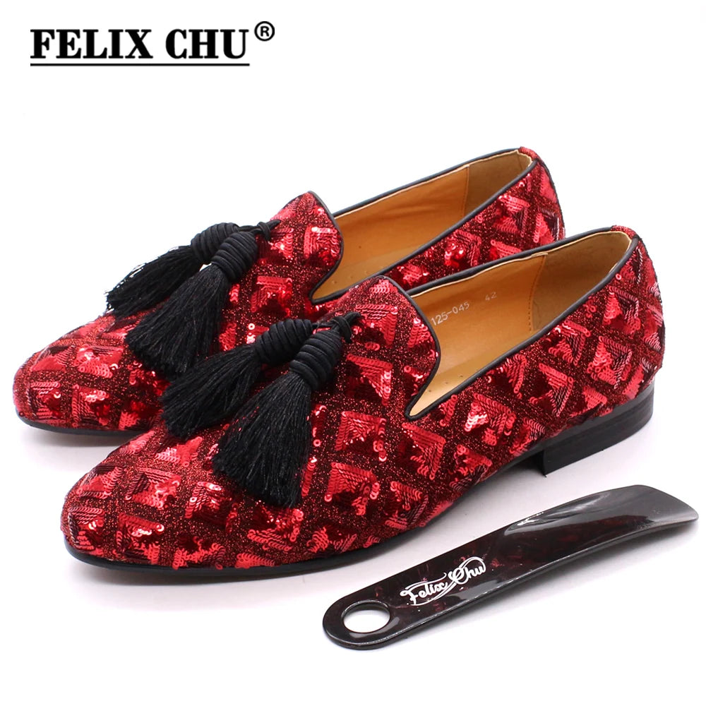 Maxy Fashion Designer Spring Summer Men's Tassel Loafers Wedding Casual Shoes Black Red Luxury Brand Men's Dress Fashion Shoes for Men