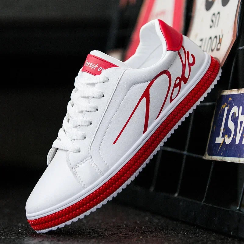 Visco Men Tenis Shoes Male Sneakers Comfortable Flats Spring White Casual Leather Fashion Men Shoes Lace Up Walking Shoes Tênis