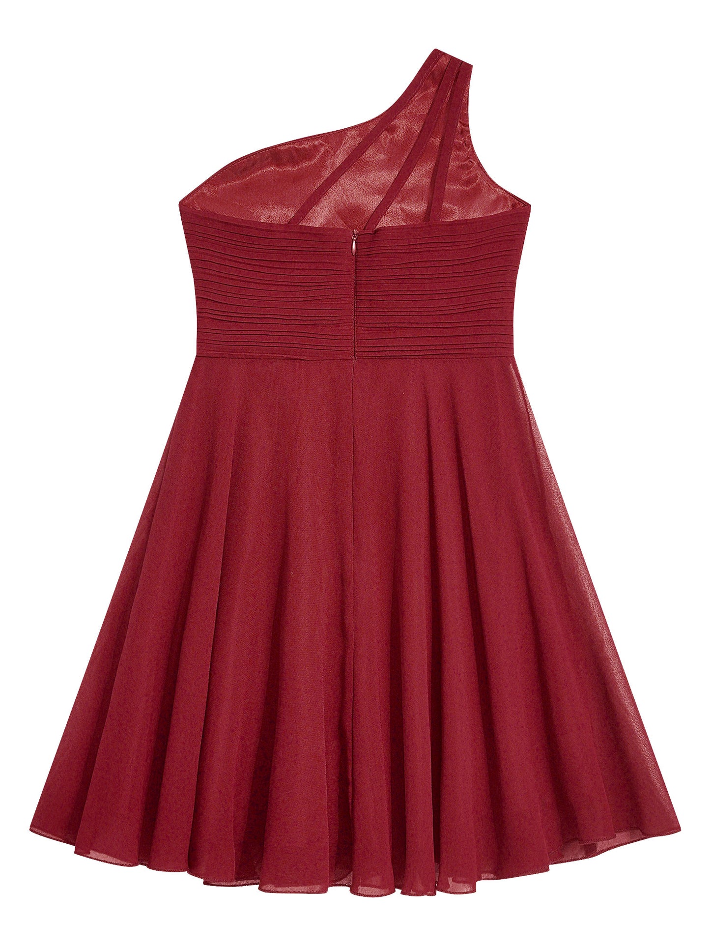 Macy Girls Elegant Beaded Party Dress One Shoulder A-Line Chiffon Princess Dresses Wedding Birthday Prom Evening Gown