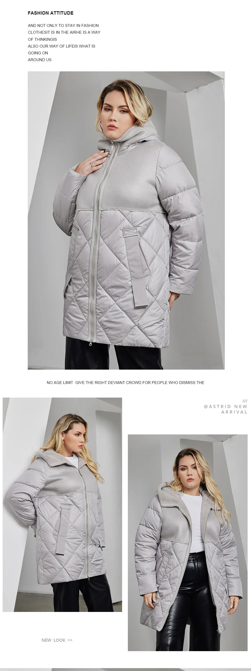 Gacy Women's Winter Jacket 2023 Plus Size Women Parka Long Bio Down Jackets Stitching Design Thick Fleece Hooded Quilted Coat