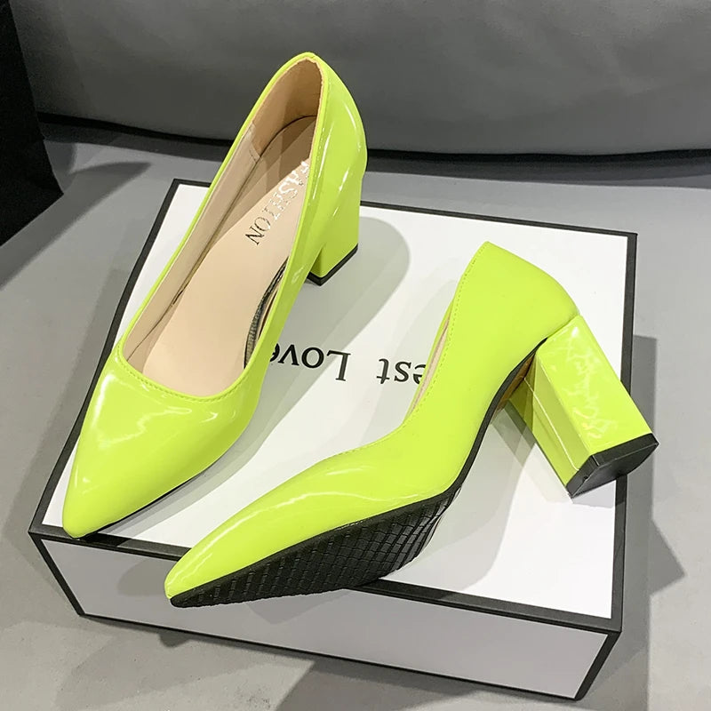 Momsey 2024 New Spring Pumps Fashion High Heels Shoes Women Slip on Ladies Pumps for Party Dress Candy Shoes