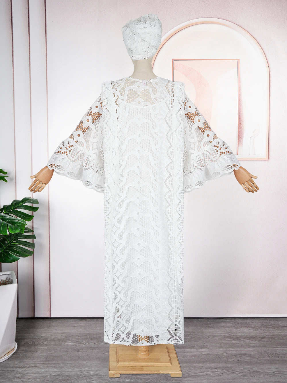 Maxy Elegant African Dresses for Women Muslim Fashion Boubou Abayas Robe Dashiki Ankara Lace Outfits Evening Gown Kaftan Maxi Dress