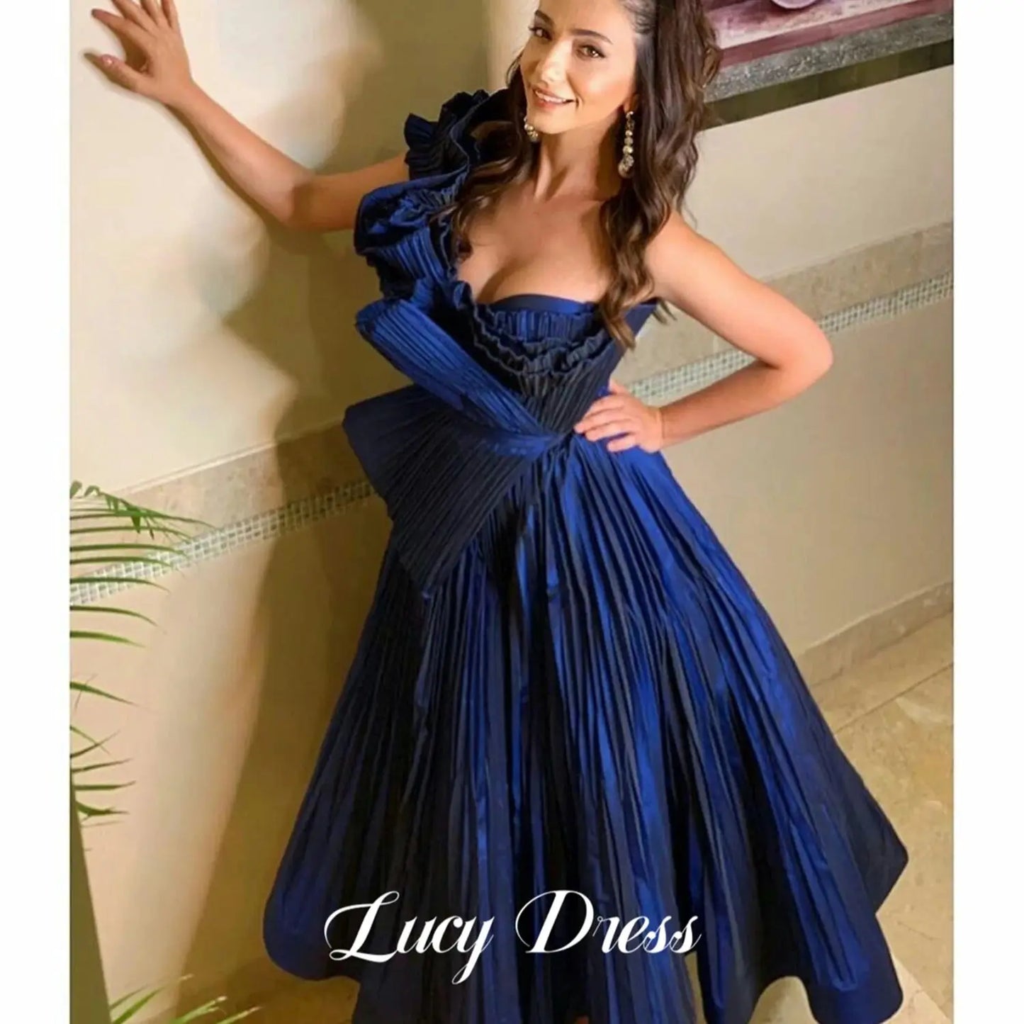 Babs Cocktail Dress Blue Ball Gown Folds Line A Formal Elegant Party Women 2024 Evening Dresses Ladies Luxury Female 2024 New