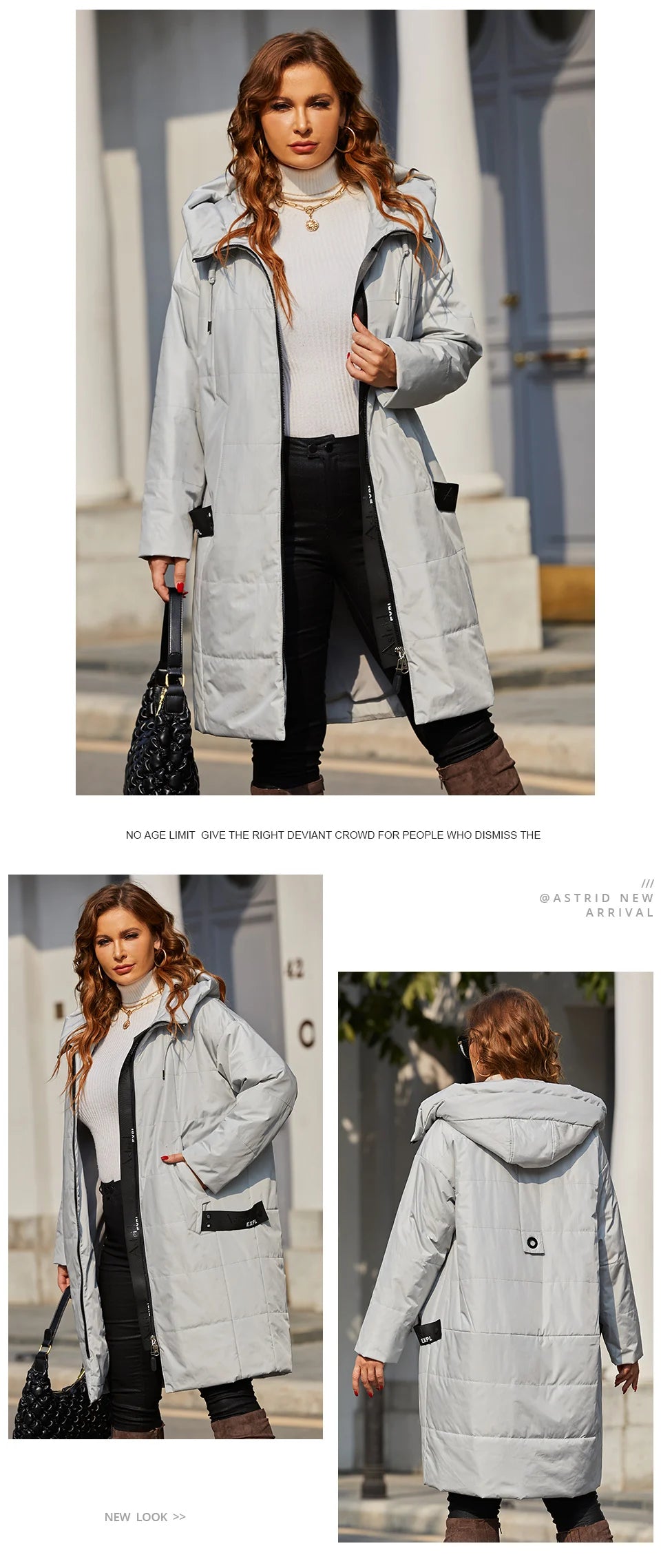 Babs 2024 Spring Women Parkas Plus Size Long Loose Padded Down Coats Hooded Women's Jacket Fashion Outerwear Quilted AM-7561