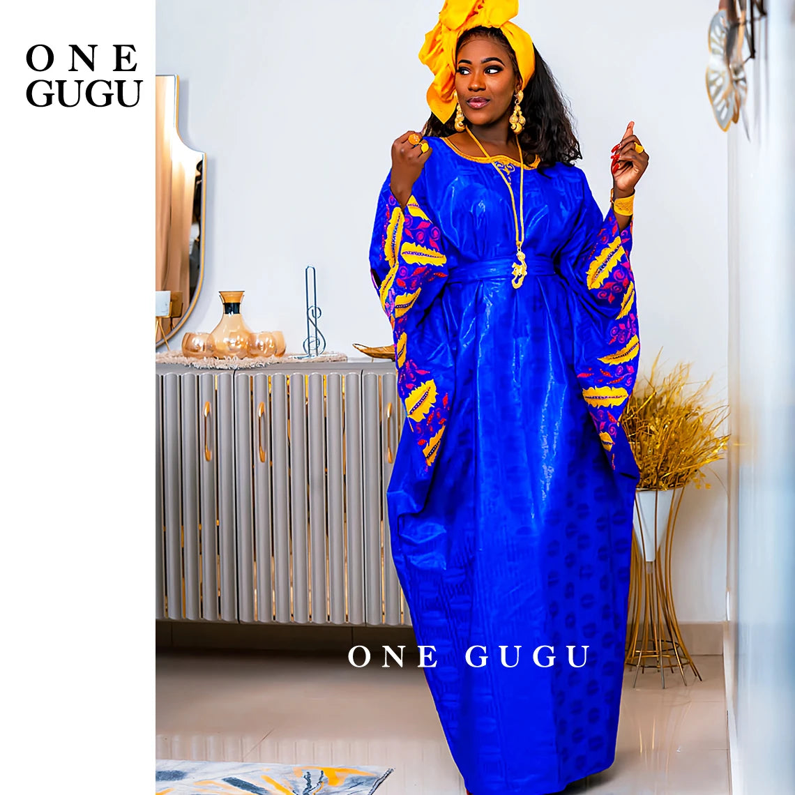 Maxy Royal Blue High Quality African Bazin Riche Boubou Dress for Women Nigerian Wedding Party Gown Long Sewn Dress