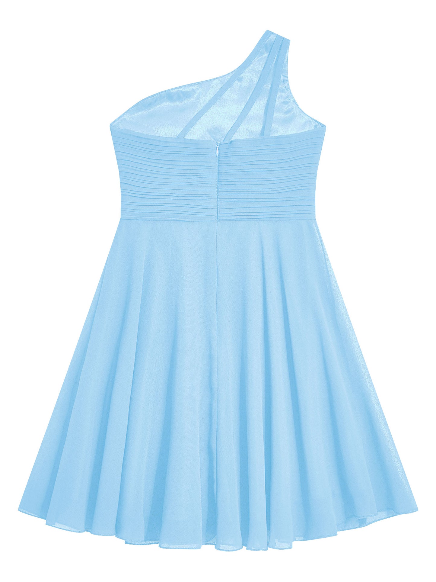 Macy Girls Elegant Beaded Party Dress One Shoulder A-Line Chiffon Princess Dresses Wedding Birthday Prom Evening Gown