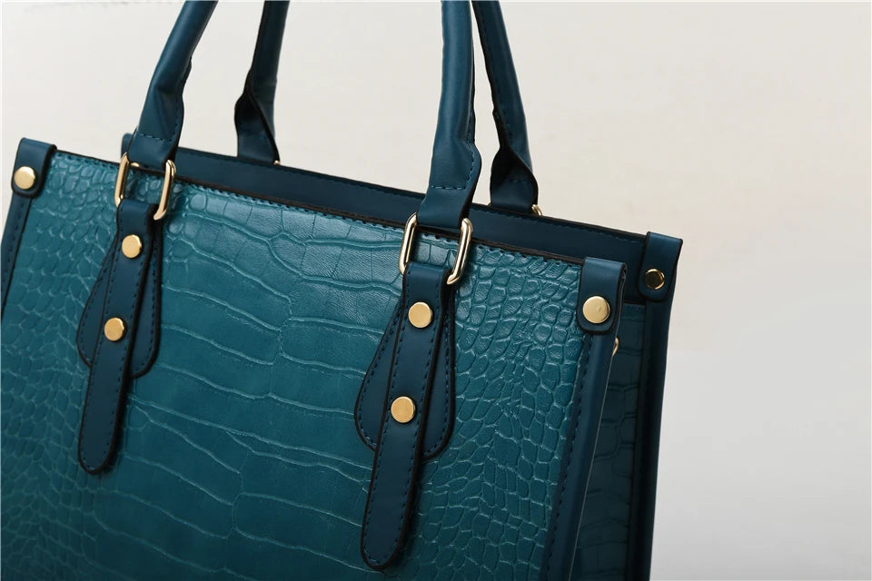 Maxy Luxury Crocodile Pattern Handbag Women Large Tote Shoulder Bags Designer Fashion Alligator Leather Crossbody Bag Ladies Handbags