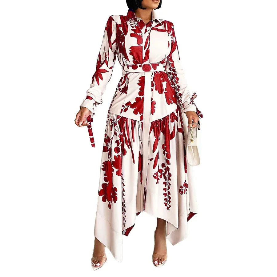 Babs Elegant Polyester African Party Evening Dresses for Women Summer 2024 African Long Sleeve Print Long Macy Dress Gowns Outfits