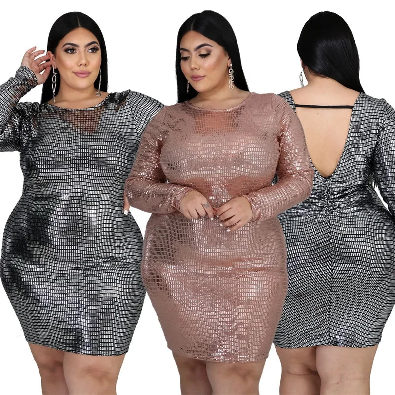 Maxy Plus Size Mermaid Short Mini Evening Dress Full Length Glitter Sequin Robe Sexy Backless Pageant Guest Party Prom Gown.