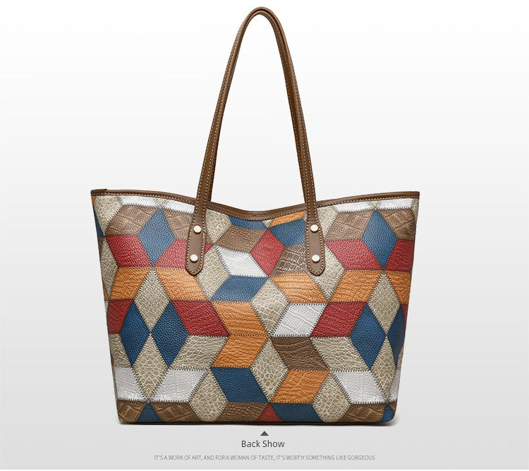 Maxy Texture Soft Leather Big Bag Female Spring/Summer New Arrival Large Capacity Shoulder Bag Fancy Tote Versatile Handbag
