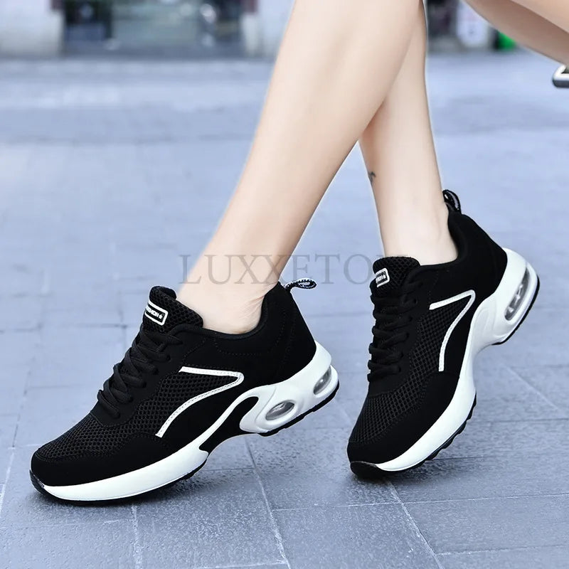 Maxy Women Casual Shoes Mesh Breathable Vulcanized Shoes Woman Autumn Fashion Comfortable Sneakers Women Mesh Casual Sports Sheos