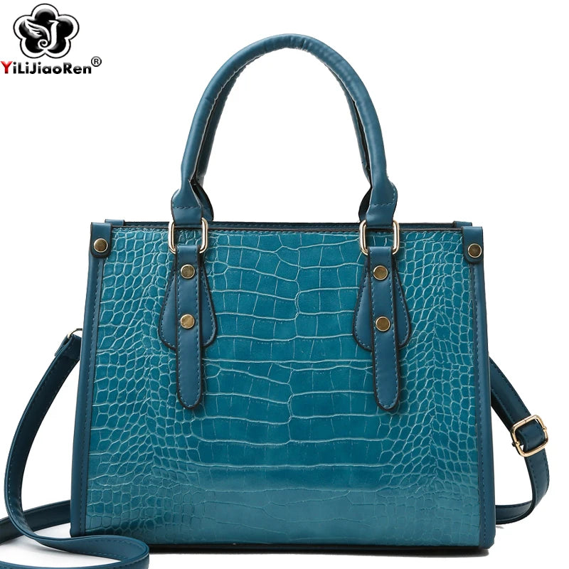 Maxy Luxury Crocodile Pattern Handbag Women Large Tote Shoulder Bags Designer Fashion Alligator Leather Crossbody Bag Ladies Handbags