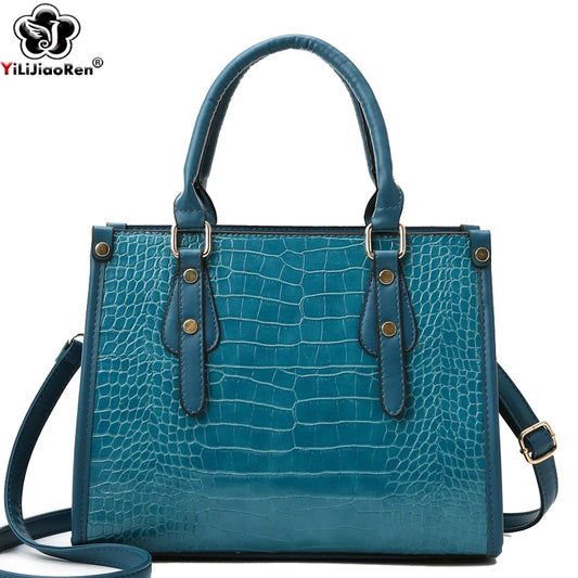Maxy Luxury Crocodile Pattern Handbag Women Large Tote Shoulder Bags Designer Fashion Alligator Leather Crossbody Bag Ladies Handbags