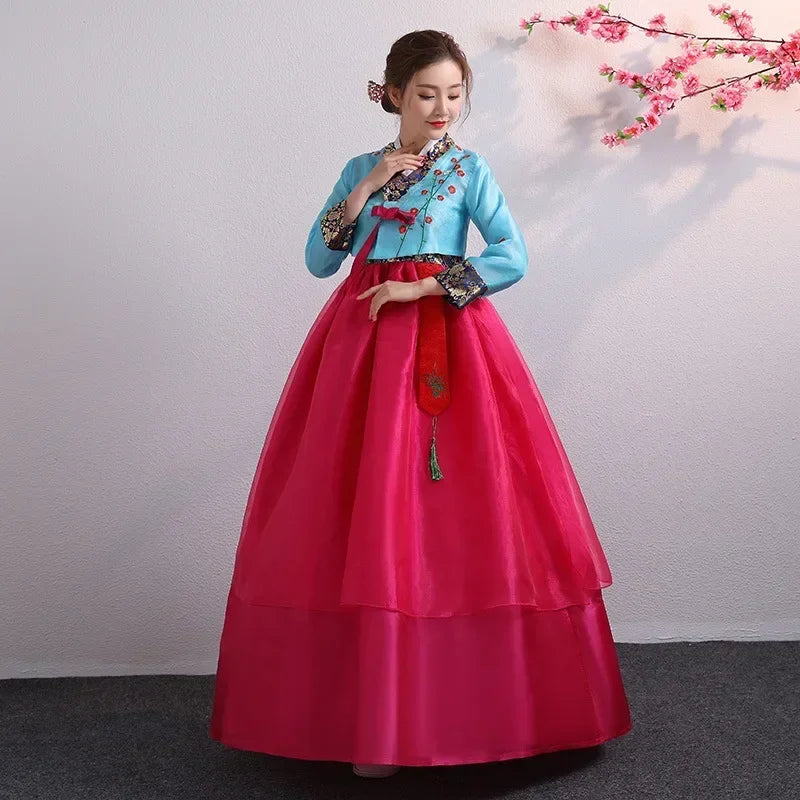 Babs Korean Minority Palace Performance Court Clothes Flower New Year Wedding Party Dance Dress