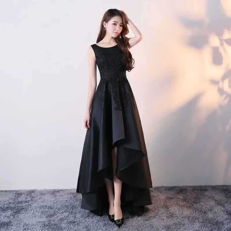 Maxy Evening Dress for Women New Style Simple, Elegant and Elegant Black Long Style Banquet Elegant Host Socialite Dress