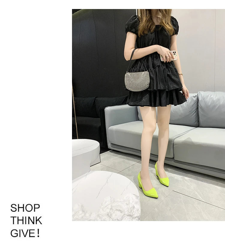 Momsey 2024 New Spring Pumps Fashion High Heels Shoes Women Slip on Ladies Pumps for Party Dress Candy Shoes