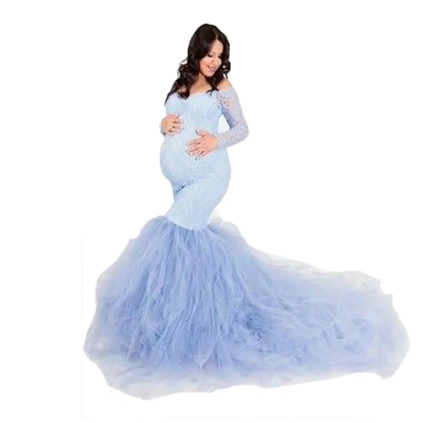 Elegant Maternity Gown Lace Macy Dress Pregnant Women Clothes Photography Pregnancy Dress Maternity Dresses for Photo Shoot