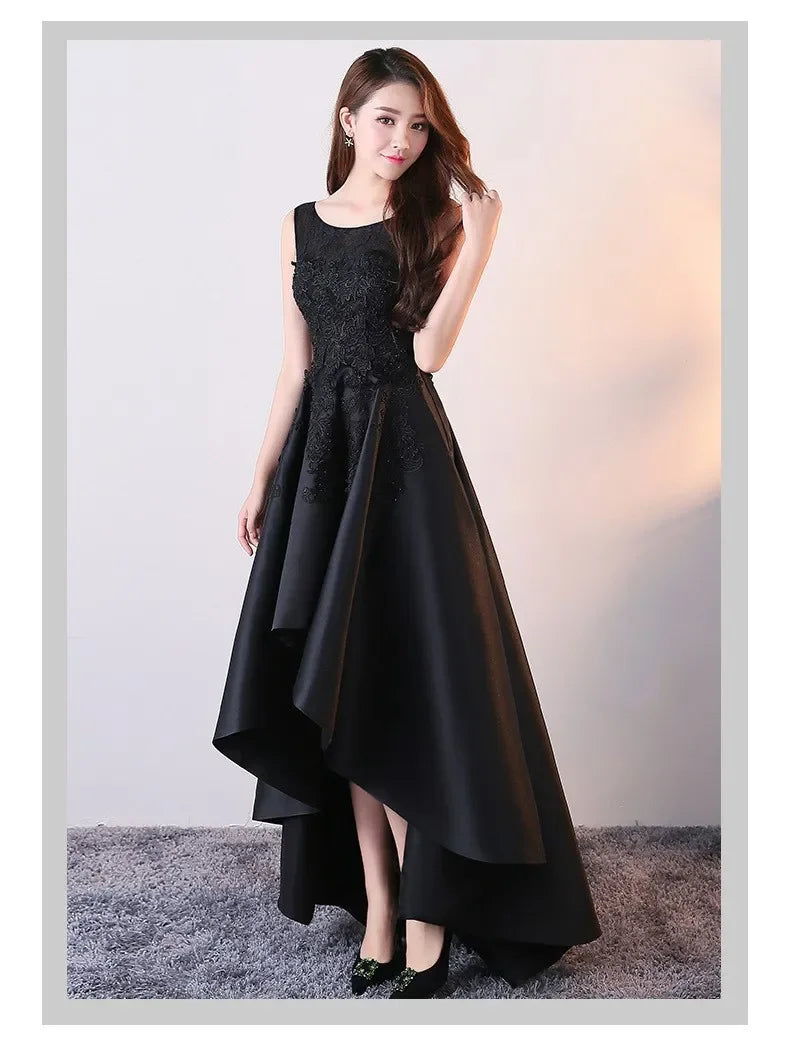 Maxy Evening Dress for Women New Style Simple, Elegant and Elegant Black Long Style Banquet Elegant Host Socialite Dress