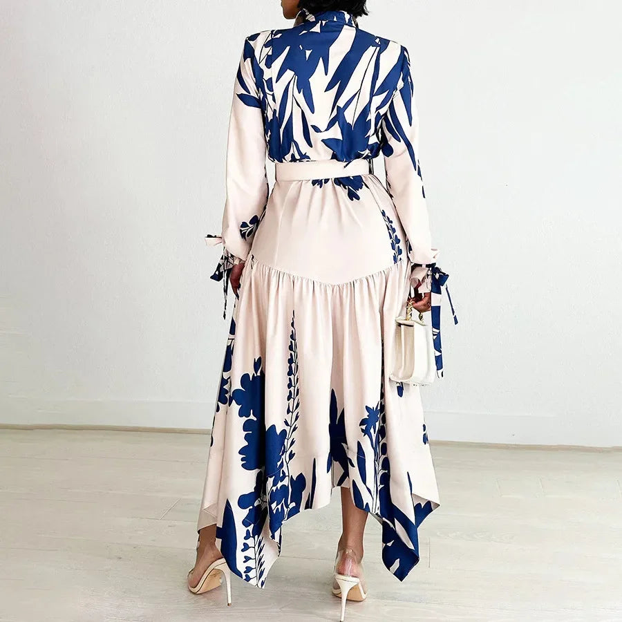 Babs Elegant Polyester African Party Evening Dresses for Women Summer 2024 African Long Sleeve Print Long Macy Dress Gowns Outfits