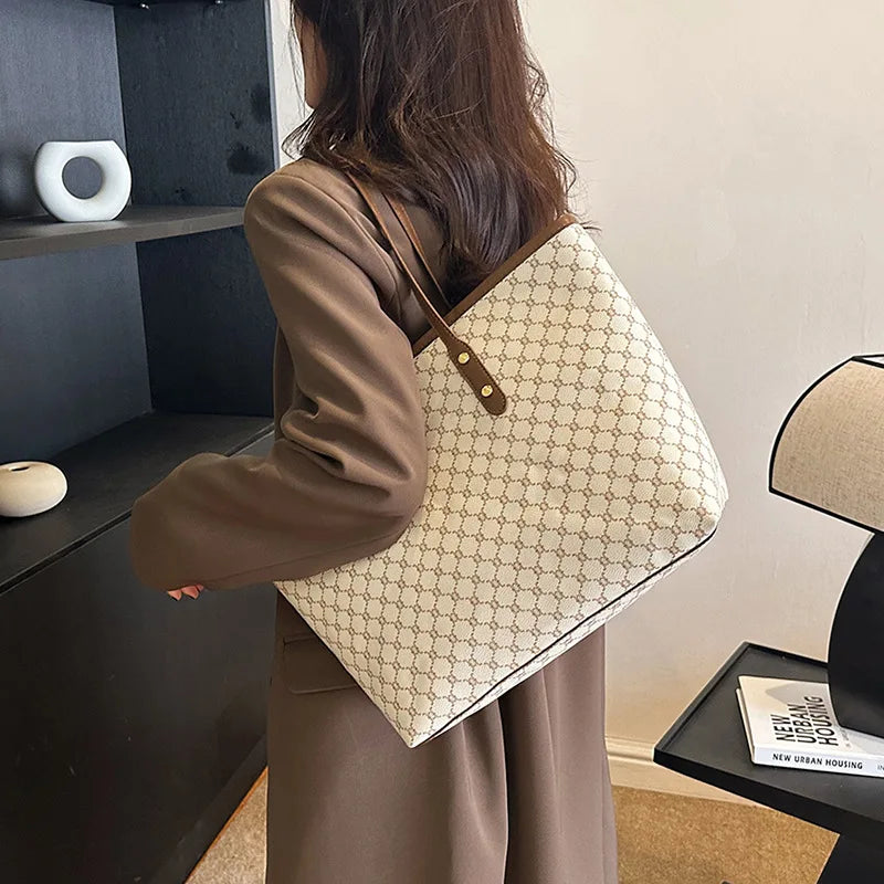 Maxy High End High-capacity Bag For Women, New Trendy Tote Bag, Versatile Commuting Texture Portable Shoulder Bag