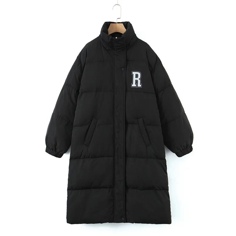 Macy Fashion Over-the-knee Mid-length Quilt Cotton-padded Jacket Plus Size Women's Winter Good Quality Korean Style Large Parka