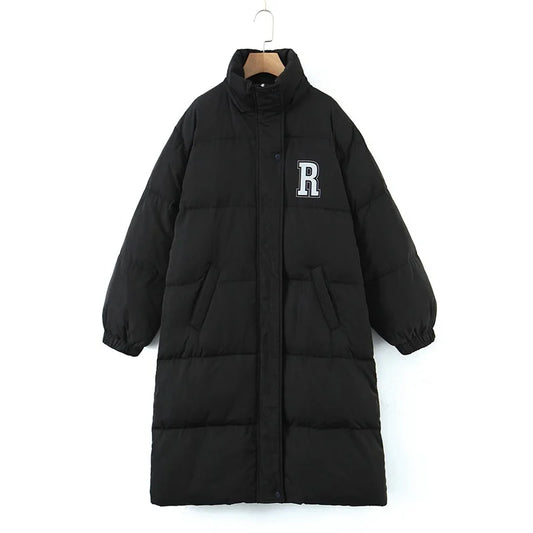 Macy Fashion Over-the-knee Mid-length Quilt Cotton-padded Jacket Plus Size Women's Winter Good Quality Korean Style Large Parka