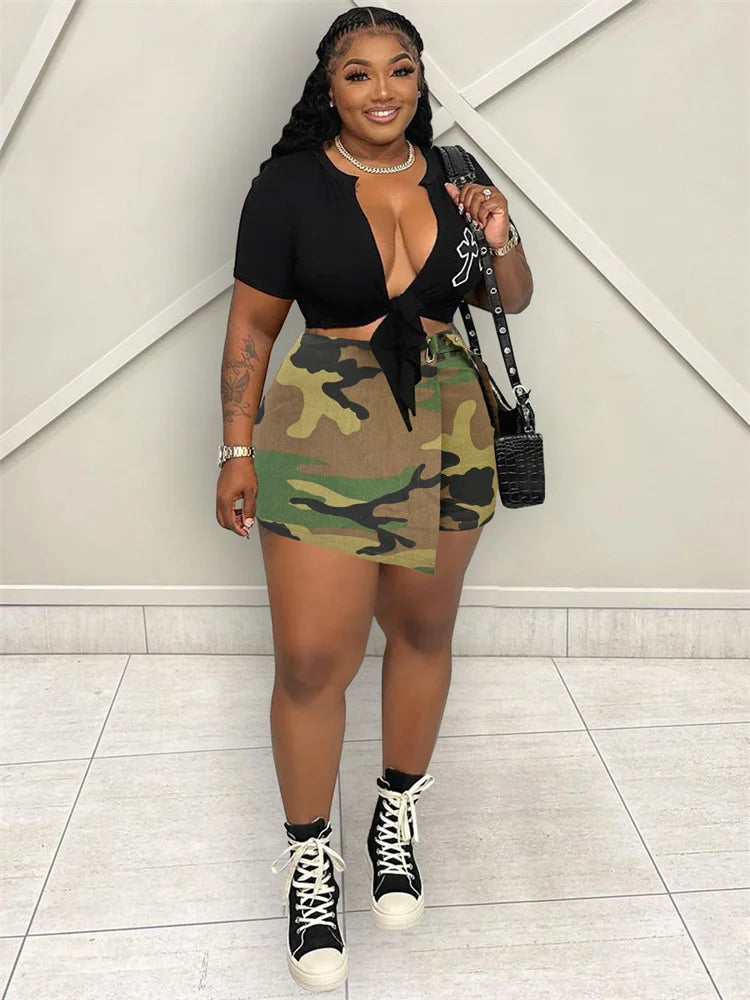 Maxy Women Clothing Shorts Skirts Cargo Camouflage Casual Sexy Fashion Streetwear New Mini Pants.